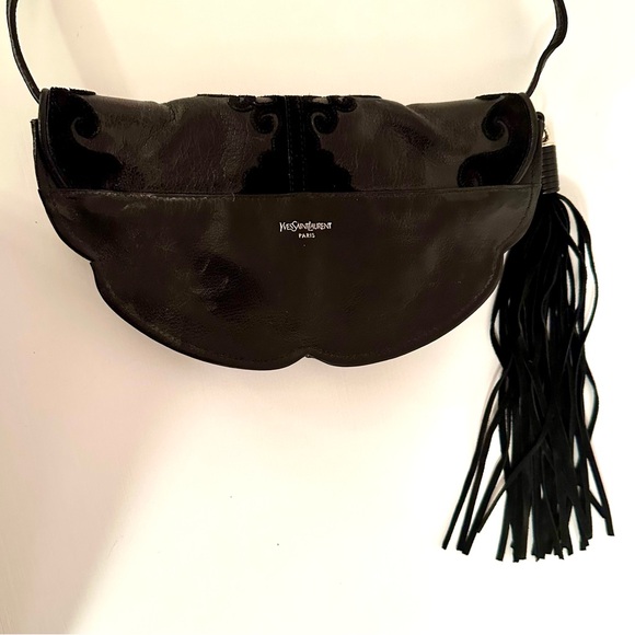 Yves St Laurent Leather Shoulder Bag, Wristlet, Clutch - Black - Picture 4 of 14